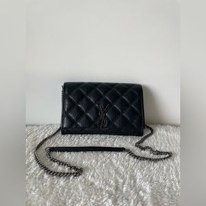 Saint Laurent Becky WOC Gun Metal hardware